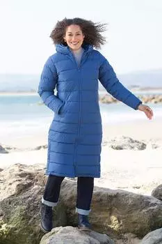 Длинное пуховое пальто Ash Kite, темно-синий