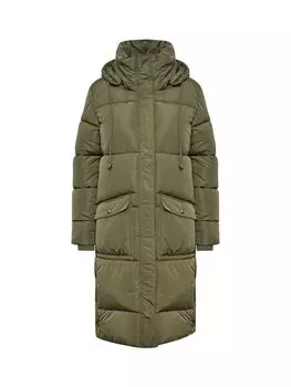 Длинное пуховое пальто с капюшоном Anika KAFFE, виноградный лист