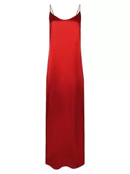 Длинное шелковое платье без рукавов La Perla, красный
