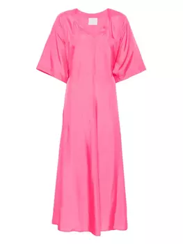 Длинное шелковое платье Habotal Forte Forte, розовый