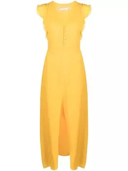 Длинное шелковое платье в стиле ампир от Patrizia Pepe, оранжевый