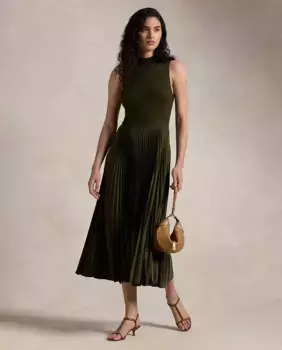Длинное шерстяное платье без рукавов Polo Ralph Lauren, зеленый