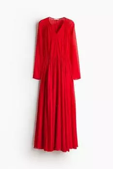 Длинное шифоновое платье H&M, красный