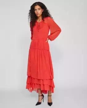 Длинное шифоновое платье Vila, красный