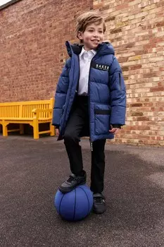 Длинное стеганое пальто, устойчивое к воздействию дождя Baker By Ted Baker, синий