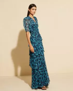 Длинное струящееся платье El Corte Ingls, темно-синий