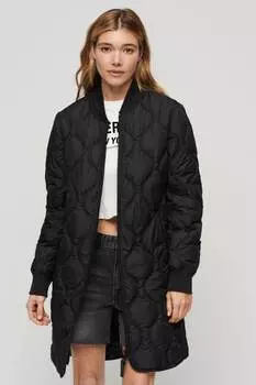 Длинное студийное пальто на подкладке Superdry, черный