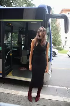 Длинное текстурное платье с узлом ZARA, черный