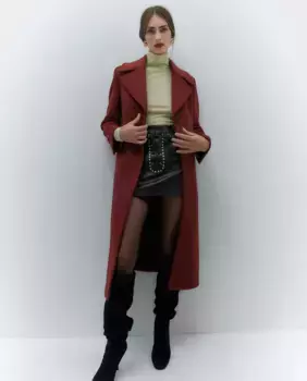 Длинное тканевое пальто Sfera, бордовый