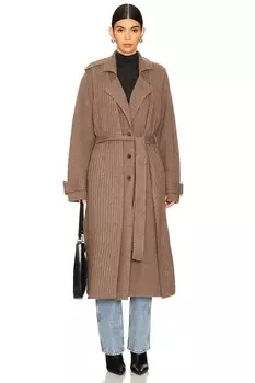 Длинное трикотажное пальто из двух частей Naadam, коричневый