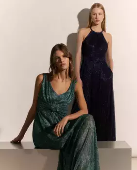 Длинное трикотажное платье без рукавов Woman Fiesta El Corte Ingls, зеленый