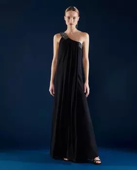 Длинное трикотажное платье El Corte Ingls, черный