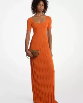 Длинное трикотажное платье-стрейч Michael Michael Kors, оранжевый