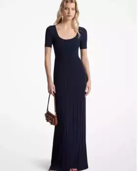 Длинное трикотажное платье стрейч Michael Michael Kors, тёмно-синий