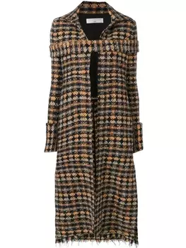 Длинное твидовое пальто Victoria Beckham, черный