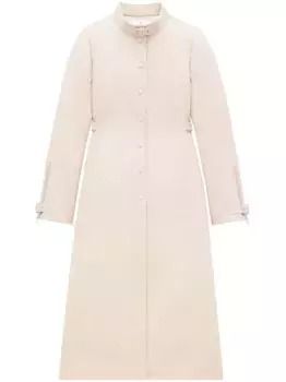 Длинное твиловое пальто с пряжками Courrges, нейтральный