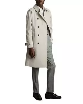 Длинное верхнее пальто из нейлоновой смеси Scramble REISS, коричневый/бежевый