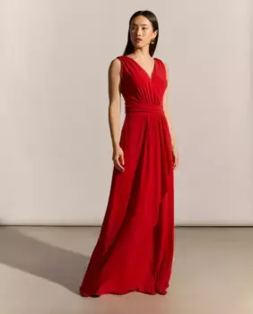 Длинное вязаное платье Woman Fiesta El Corte Ingls, цвет 600 Rojo