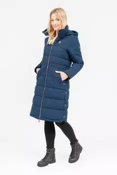 Длинное Женский пуховик Budmil, синий