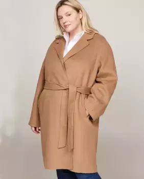 Длинное женское пальто с поясом Tommy Hilfiger, коричневый