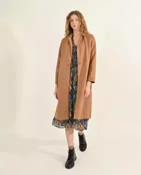 Длинное женское пальто с воротником и лацканами Molly Bracken, цвет Camel