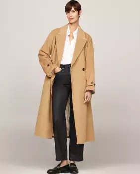 Длинное женское пальто с застежкой на пуговицы Tommy Hilfiger, светло-коричневый