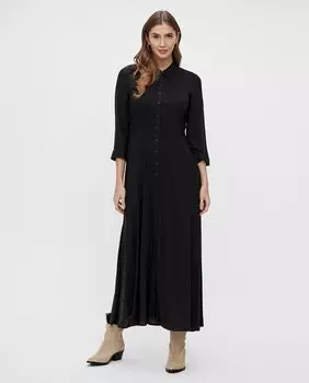 Длинное женское платье-рубашка Yas, черный