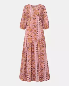 Длинное женское платье с принтом Southern Cotton, розовый