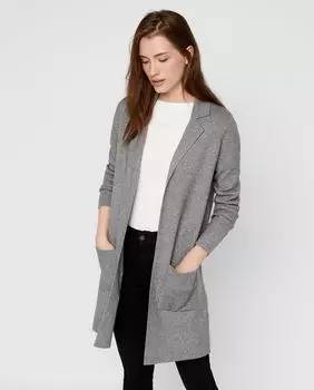 Длинные базовые женские кардиганы Vero Moda, серый