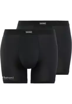 Длинные боксеры Bruno Banani "ALL DAY" (2 шт.) с тисненым логотипом, черный