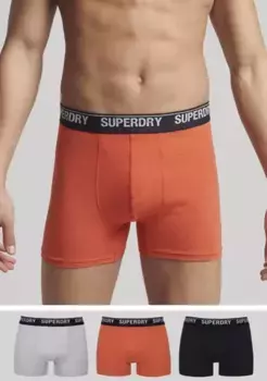 Длинные боксеры Superdry "SD lg Boxer web wb 3x" (3 шт., в упаковке 3 шт.), с поясом из ткани с логотипом, цвет Schwarz, Orange, Grau