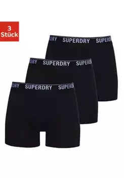 Длинные боксеры Superdry "SD lg Boxer web wb 3x" (3 шт., в упаковке 3 шт.), с поясом из ткани с логотипом, черный