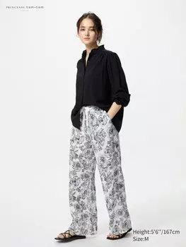 Длинные брюки (принт) Uniqlo, белый