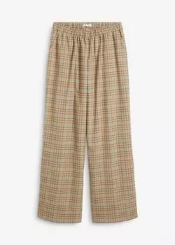 Длинные брюки с завышенной талией из шерсти Bpc Bonprix Collection, коричневый