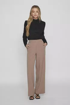 Длинные брюки с завышенной талией Vila, коричневый
