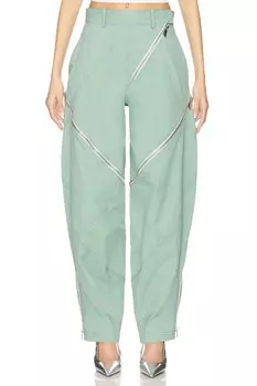 Длинные брюки The Attico, sage green
