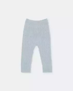 Длинные детские штаны из рубчатой вязки и бодоке серовато-голубого цвета Martn Aranda, синий