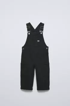 Длинные джинсовые комбинезоны ZARA, черный