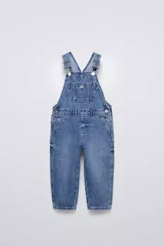 Длинные джинсовые комбинезоны ZARA, синий
