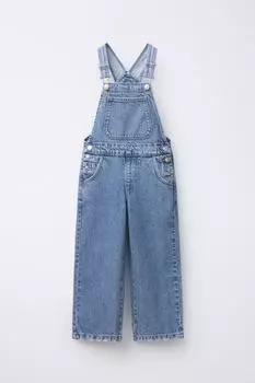 Длинные джинсовые комбинезоны ZARA, синий