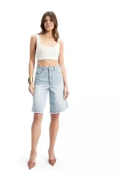 Длинные джинсовые шорты Bardot, синий