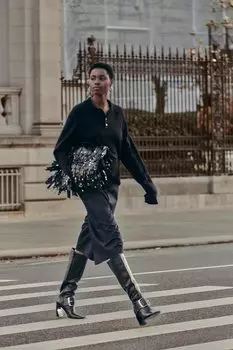 Длинные джинсовые шорты-бермуды ZARA, синий