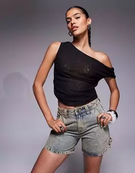 Длинные джинсовые шорты Princess Polly Carpenter цвета «антик»