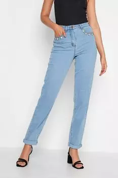 Длинные джинсы Sally UNA с карманами с драгоценными камнями Long Tall Sally, синий