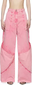 Длинные джинсы The Attico, розовый
