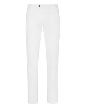 Длинные хлопковые брюки-чиносы для Iconic Plein Philipp Plein, белый