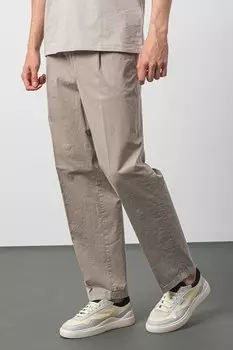 Длинные хлопковые брюки Hugo, бежевый