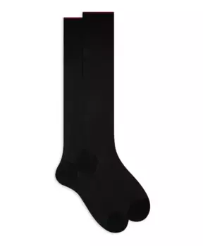 Длинные хлопковые носки с перляжным узором Gallo, черный