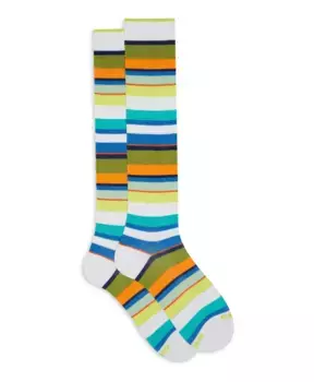 Длинные хлопковые носки в полоску Gallo, мультиколор