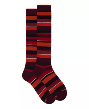 Длинные хлопковые носки в полоску Gallo, мультиколор